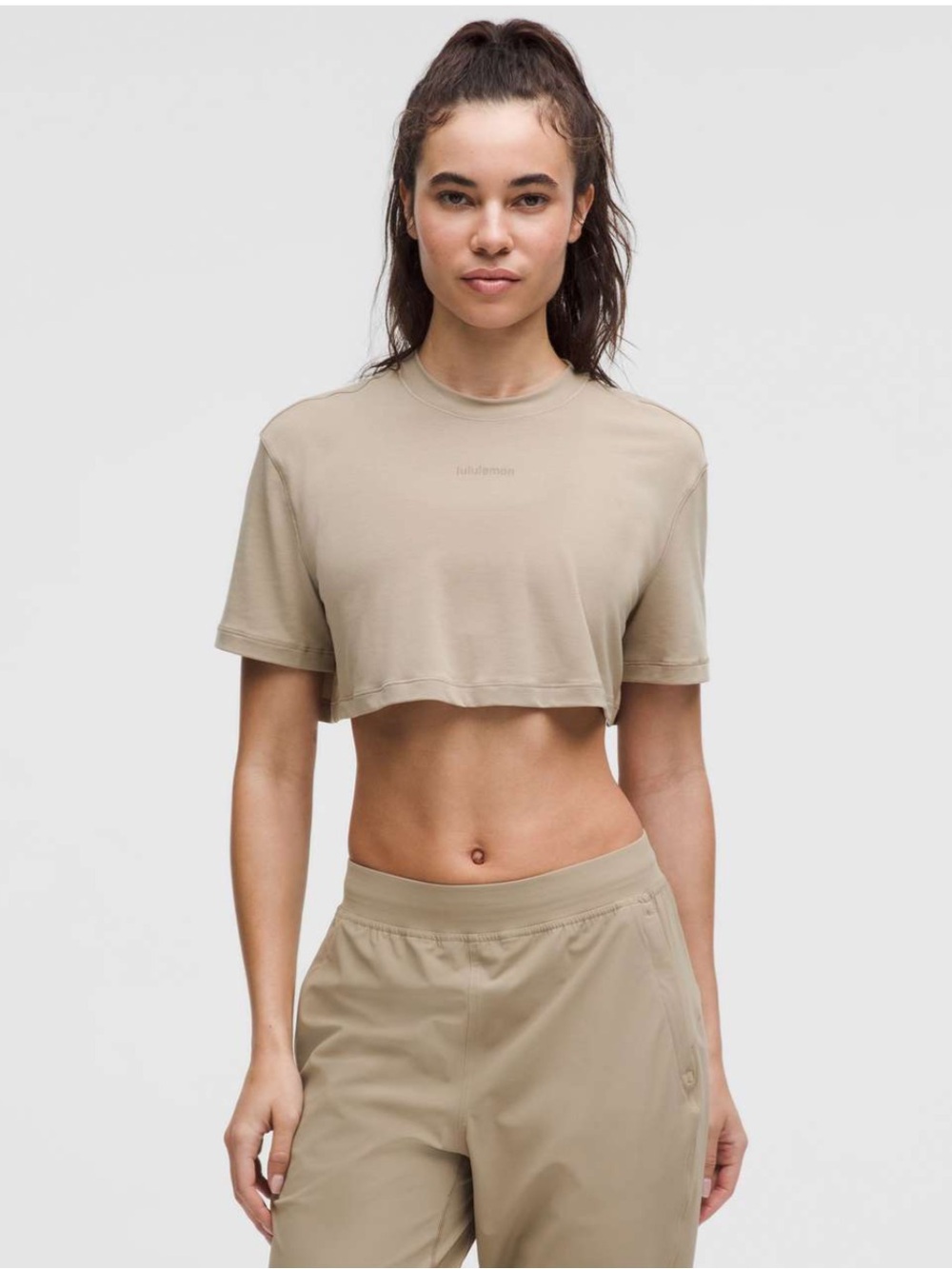 Lululemon Jersey Training Super Cropped Short Sleeve Shirt Medium